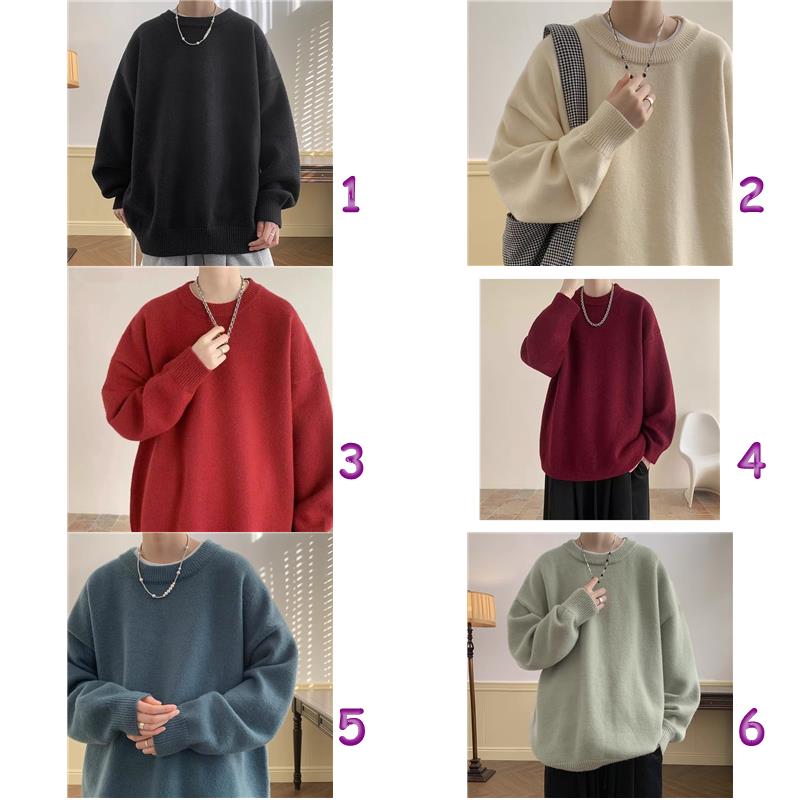 メンズ・ おしゃれ・セーター・長袖ニット・トップス・  ゆっり  ・ コート・M〜XXXL   6色