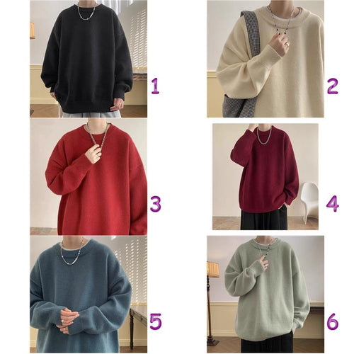 メンズ・ おしゃれ・セーター・長袖ニット・トップス・  ゆっり  ・ コート・M〜XXXL   6色