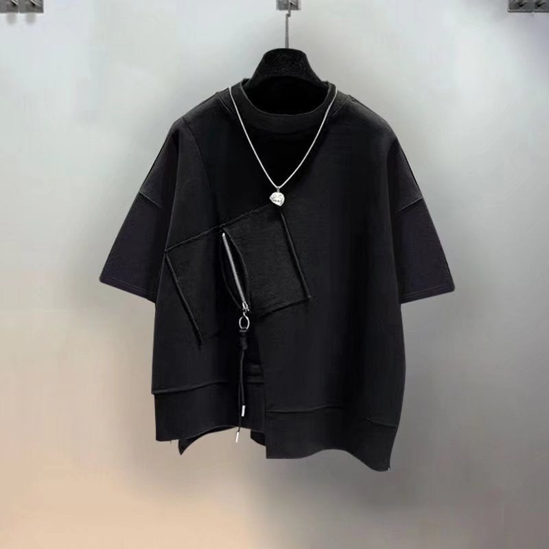 THE NEWHOUSE半袖Tシャツ　ブラック 半袖 オーバーサイズド ポロシャツ BLACK LABEL SS23 ボーダー