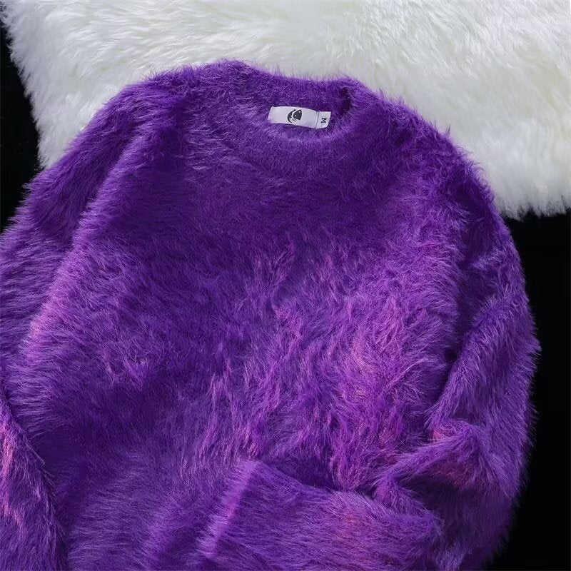 秋冬用 メンズ日系風 無地保温ニットセーター ルーズフィット 柔らかくてもちもち 丸首  8色