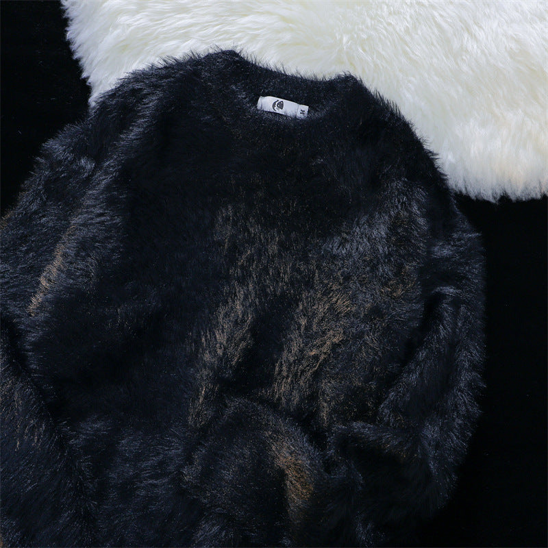 秋冬用 メンズ日系風 無地保温ニットセーター ルーズフィット 柔らかくてもちもち 丸首  8色