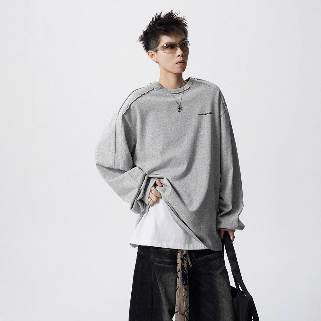 メンズ 秋用 レトロカジュアル トップス（ロングスリーブ T シャツ・カップルスウェット兼用）  2色