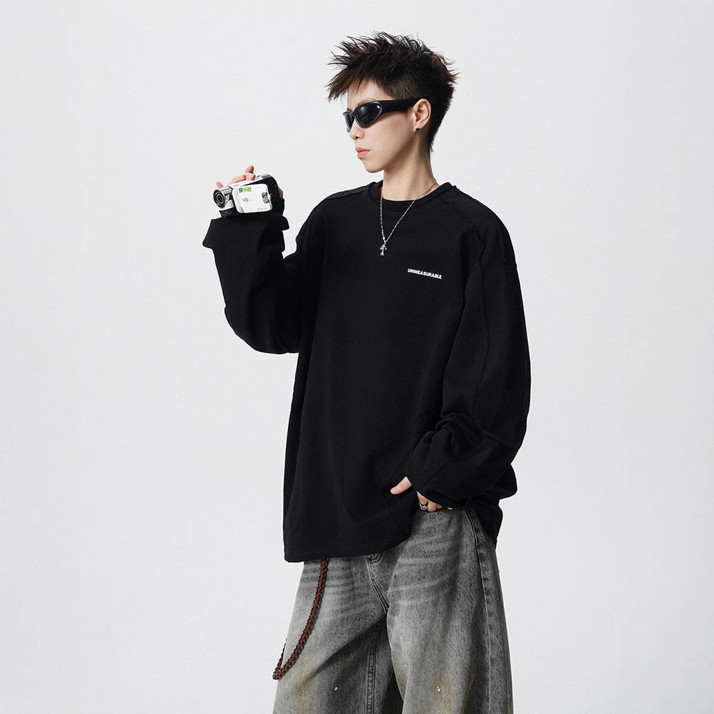 メンズ 秋用 レトロカジュアル トップス（ロングスリーブ T シャツ・カップルスウェット兼用）  2色